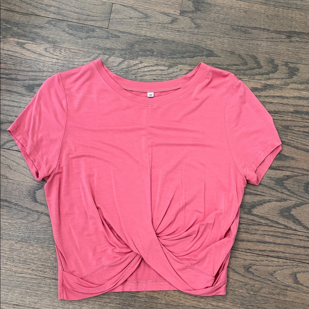 Women's Pink Twist Front Top - Picture 11 of 12